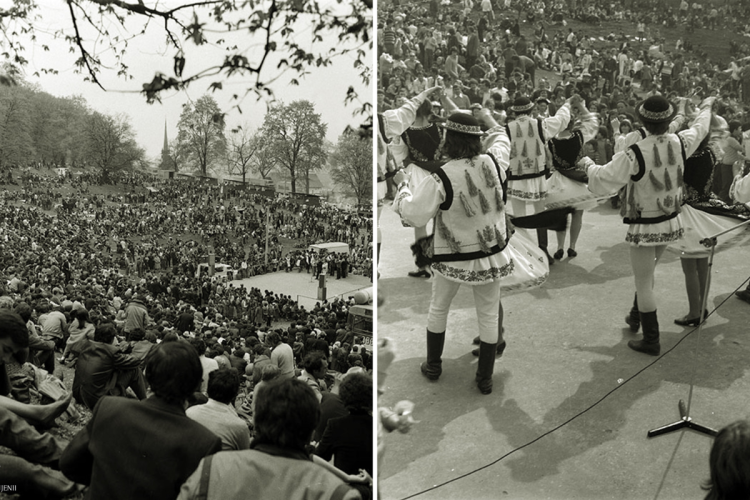 Așa petreceau clujenii de 1 Mai în comunism! După marșuri cu pancarte și lozinci, toată lumea fugea în Pădurea Hoia la mici, bere și dans FOTO