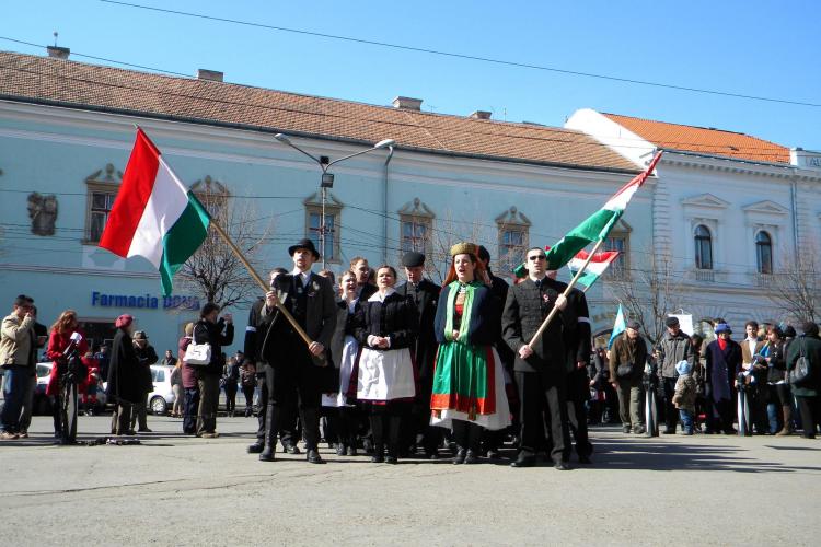 Ziua Maghiarilor la Cluj, 15 martie: Sute de oameni au participat la manifestari VEZI filmul evenimentelor VIDEO